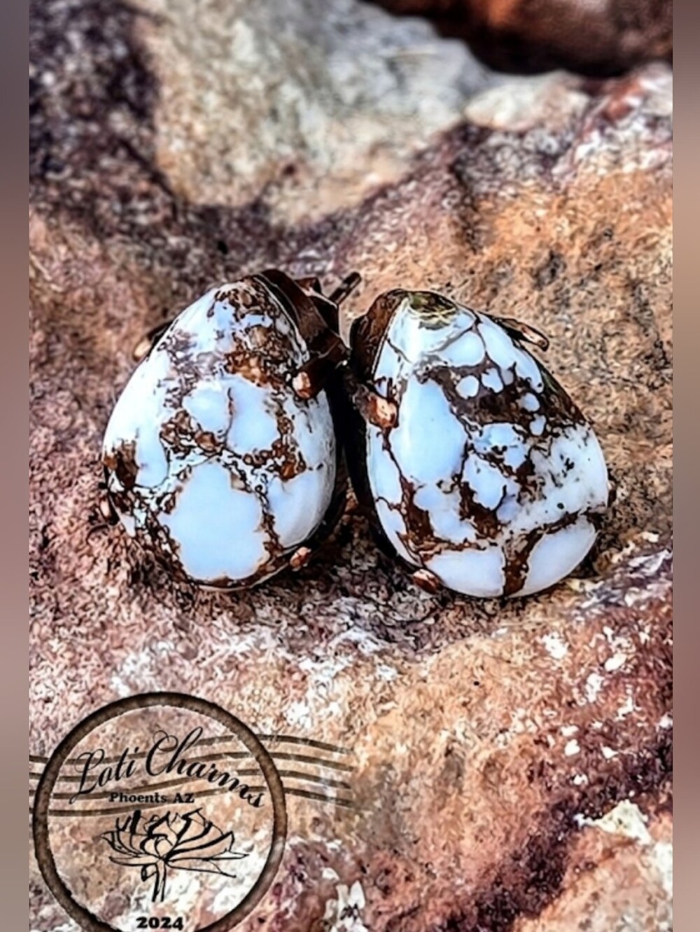 True Crazy Wild Horse Jasper In Simple & Statement Antique Copper Stud Earrings